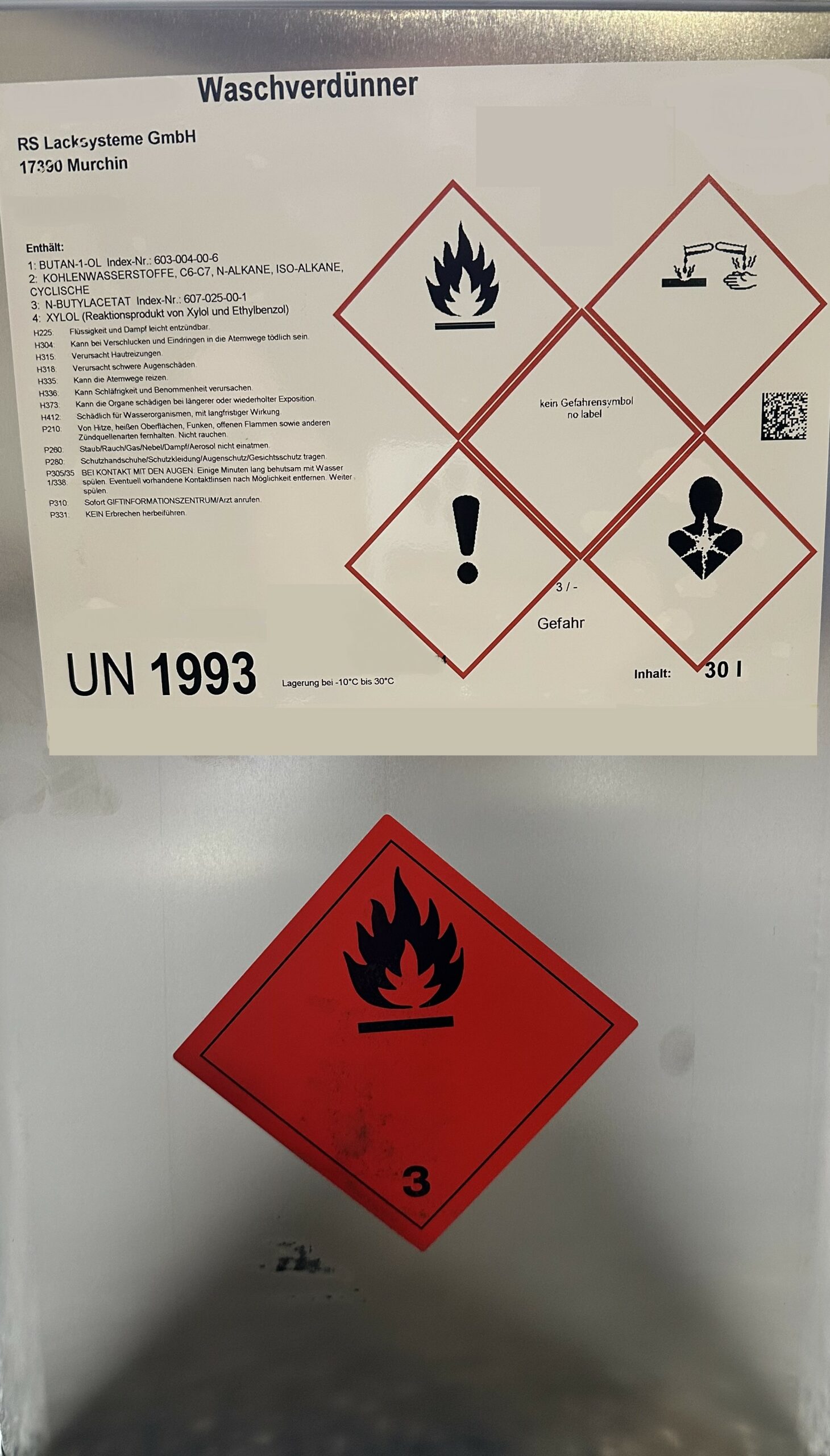 RS Lacksysteme - 30L Universal Reinigungsverdünnung / Waschverdünnung